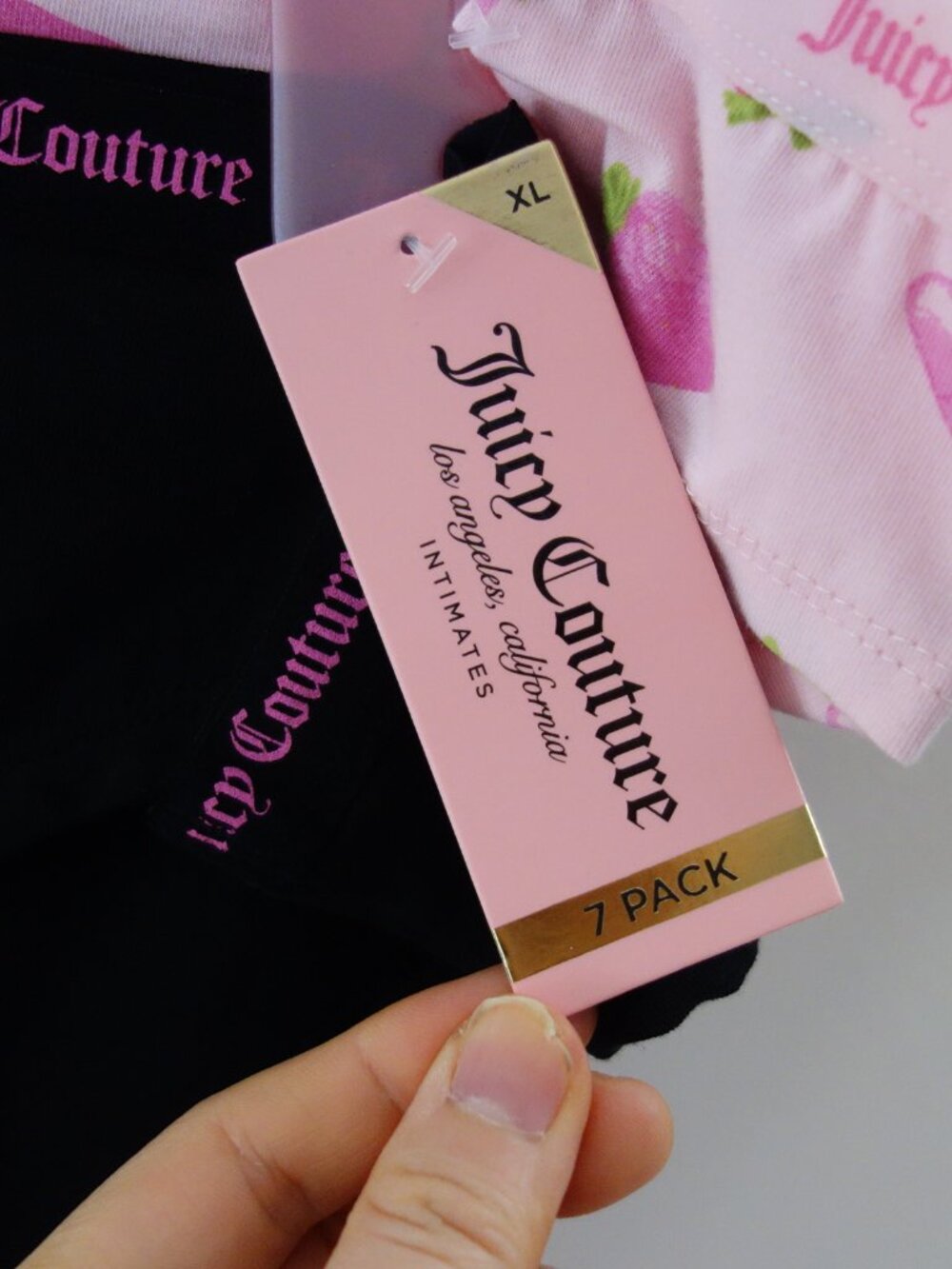 Juicy Couture 7-Pack Soft Stretchy Cotton Cheeky Panties Strawberr Pink (XL) NWT - Picture 11 of 13